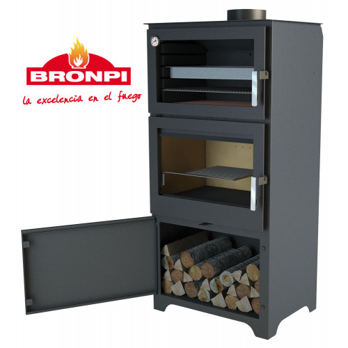Salamandra a Lenha com Forno Metálico Murano L - Bronpi Salamandra a Lenha com Forno Metálico Murano L - Bronpi