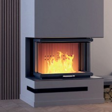 Recuperador de Calor a Lenha Ventilado Tri Panorâmico Guilhotina - Metlor