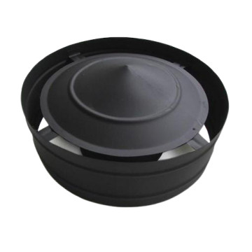 Chapéu com Aba em Inox Preto Duplo, Diâmetro: 80-130 MM