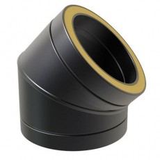 Curva 45º em Inox Preto Duplo, Diâmetro: 100-150 MM Curva 45º em Inox Preto Duplo, Diâmetro: 100-150 MM