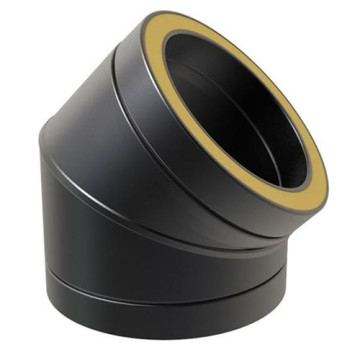 Curva 45º em Inox Preto Duplo, Diâmetro: 80-130 MM