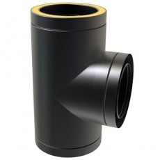 Diâmetro: 80-130 MM, Tê em Inox Duplo Preto  Diâmetro: 80-130 MM, Tê em Inox Duplo Preto