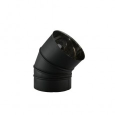 Diâmetro: 80 MM, Curva 45 º em Aço Inox Rígido Preto