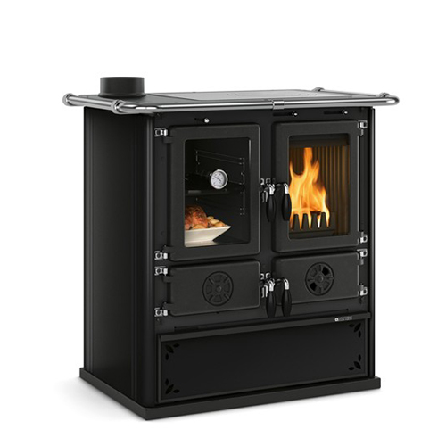 Fogão a lenha Rosetta Sinistra Aço - Nórdica & Extraflame