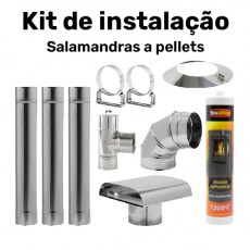 Kit de Instalação Para Salamandras a Pellets - Tubo em Inox Kit de Instalação Para Salamandras a Pellets - Tubo em Inox