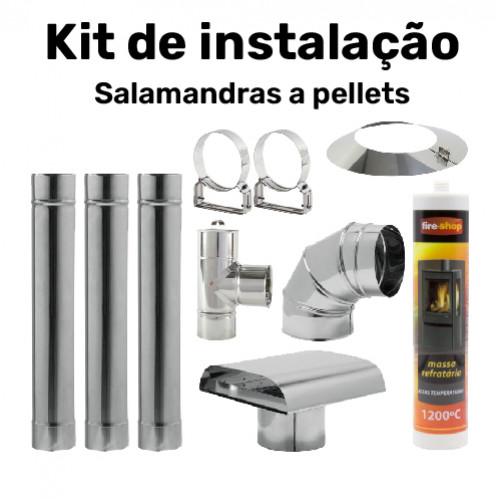 Kit de Instalação Para Salamandras a Pellets - Tubo em Inox Kit de Instalação Para Salamandras a Pellets - Tubo em Inox