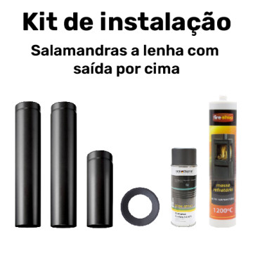 Diam: 120mm - Kit de Instalação Salamandra a Lenha com Saída por Cima