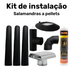 Kit de Instalação Salamandra a Pellets - Tubo em Inox Pintado Preto