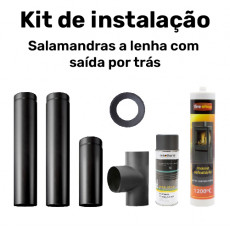 Diam: 180mm - Kit de Instalação Salamandra a Lenha com Saída por Trás Diam: 180mm - Kit de Instalação Salamandra a Lenha com Saída por Trás