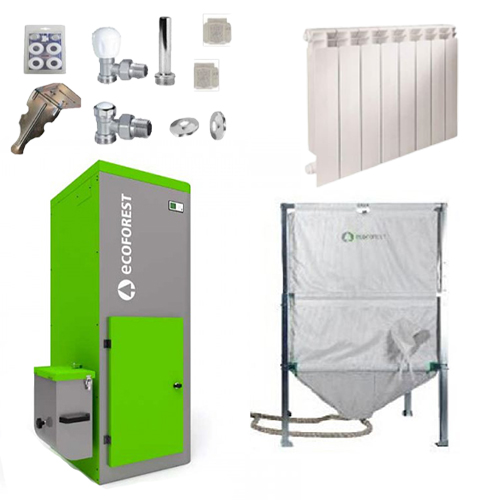 Kit de Instalação Caldeira Pellets VAP 24kw + Silo 600 Kg - Ecoforest Kit de Instalação Caldeira Pellets VAP 24kw + Silo 600 Kg - Ecoforest