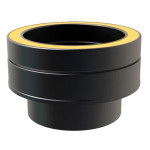 Diâmetro: 200 MM, Manguito em Inox Preto Duplo a Simples Parede Dupla