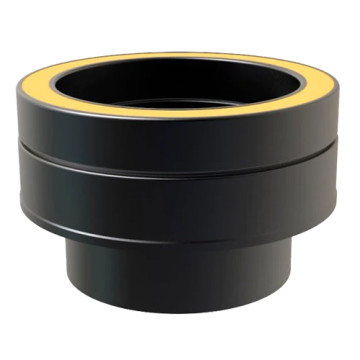Diâmetro: 80 MM, Manguito em Inox Preto Duplo a Simples Parede Dupla