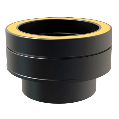 Diâmetro: 100-150 MM, Manguito em Inox Preto Duplo a Simples Parede Dupla Diâmetro: 100-150 MM, Manguito em Inox Preto Duplo a Simples Parede Dupla